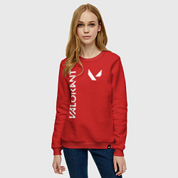 Свитшот хлопковый женский Valorant - Logo, цвет: красный — фото 2