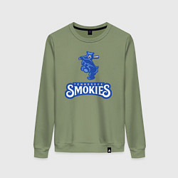 Свитшот хлопковый женский Tennessee smokies - baseball team, цвет: авокадо