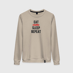 Женский свитшот Eat оливье Sleep Repeat