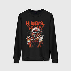 Свитшот хлопковый женский Municipal Waste - crazy face, цвет: черный