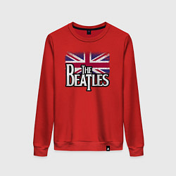 Свитшот хлопковый женский The Beatles Great Britain Битлз, цвет: красный