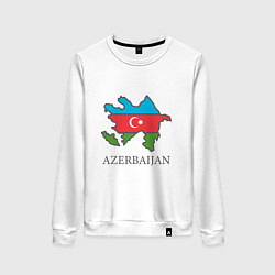 Свитшот хлопковый женский Map Azerbaijan, цвет: белый