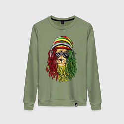 Свитшот хлопковый женский Rasta lioN, цвет: авокадо
