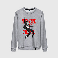 Свитшот хлопковый женский Rokc n roll king, цвет: меланж