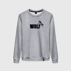 Свитшот хлопковый женский Wolf brand, цвет: меланж
