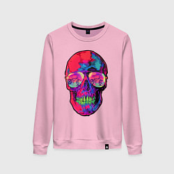 Свитшот хлопковый женский Skull & bicycle, цвет: светло-розовый