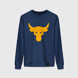 Свитшот хлопковый женский Бык Дуэйн Скала Джонсон, цвет: тёмно-синий