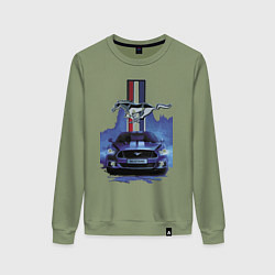 Свитшот хлопковый женский Mustang - лучший среди равных!, цвет: авокадо