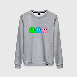 Свитшот хлопковый женский Pac man - play Для двоих, цвет: меланж