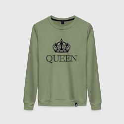 Свитшот хлопковый женский QUEEN ПАРНЫЕ Королева, цвет: авокадо