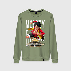 Свитшот хлопковый женский One Piece Monkey Большой Куш Манки, цвет: авокадо