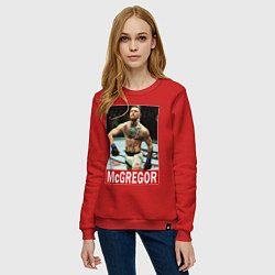 Свитшот хлопковый женский Конор МакГрегор McGregor, цвет: красный — фото 2