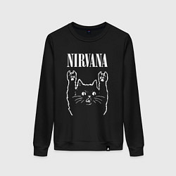 Женский свитшот Nirvana Rock Cat, НИРВАНА