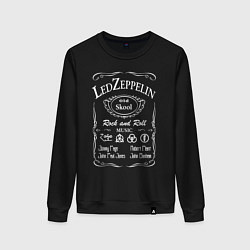 Свитшот хлопковый женский Led Zeppelin, Лед Зеппелин, цвет: черный