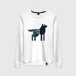 Свитшот хлопковый женский Wolf Minimalism, цвет: белый