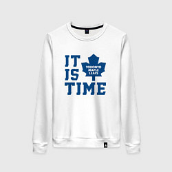 Свитшот хлопковый женский It is Toronto Maple Leafs Time, Торонто Мейпл Лифс, цвет: белый