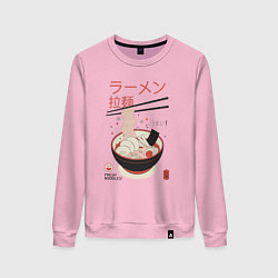 Свитшот хлопковый женский Японский стиль рамен, цвет: светло-розовый