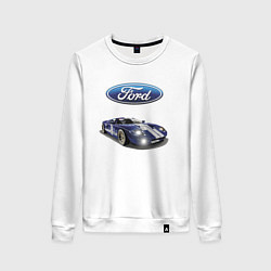 Свитшот хлопковый женский Ford Racing team, цвет: белый