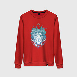 Свитшот хлопковый женский Lion синий 1 штука в цветах, цвет: красный