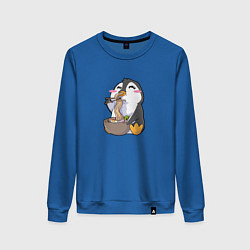 Свитшот хлопковый женский Pinguin Ramen, цвет: синий
