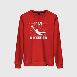 Свитшот хлопковый женский Я вратарь, цвет: красный