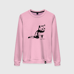 Свитшот хлопковый женский Милый котенок Kitty, цвет: светло-розовый