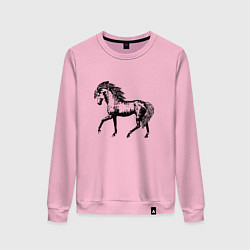Свитшот хлопковый женский Мустанг Лошадь, цвет: светло-розовый