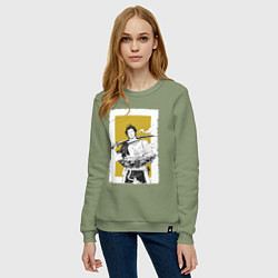 Свитшот хлопковый женский Стильный Ями, цвет: авокадо — фото 2