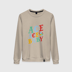 Свитшот хлопковый женский Ace Ace Baby, цвет: миндальный
