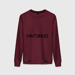 Свитшот хлопковый женский Nintendo, цвет: меланж-бордовый