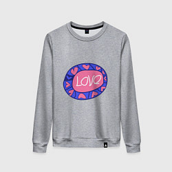 Свитшот хлопковый женский Love badge, цвет: меланж