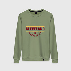 Свитшот хлопковый женский Cleveland - Basketball, цвет: авокадо