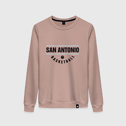 Свитшот хлопковый женский San Antonio Basketball, цвет: пыльно-розовый