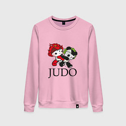Свитшот хлопковый женский ПАНДЫ ДЗЮДОИСТЫ PANDA JUDO, цвет: светло-розовый