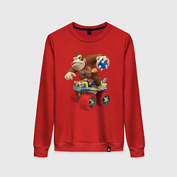Свитшот хлопковый женский Donkey Kong Super Mario Nintendo, цвет: красный