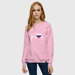 Свитшот хлопковый женский Пульс России, цвет: светло-розовый — фото 2