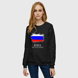 Свитшот хлопковый женский Россия моя страна, цвет: черный — фото 2