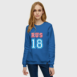 Свитшот хлопковый женский RUS 18, цвет: синий — фото 2