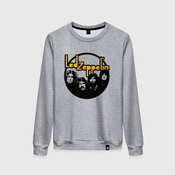 Свитшот хлопковый женский Led Zeppelin Лед Зеппелин, цвет: меланж