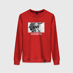 Свитшот хлопковый женский Сильфиетта, цвет: красный