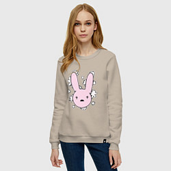 Свитшот хлопковый женский Bad Bunny Floral Bunny, цвет: миндальный — фото 2