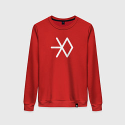 Свитшот хлопковый женский Логотип exo, цвет: красный