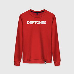 Свитшот хлопковый женский Deftones hard rock, цвет: красный