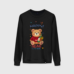 Женский свитшот СЧАСТЛИВЫЙ МИШКА HAPPY BEAR CUTE 100%