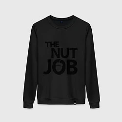 Свитшот хлопковый женский The nut job, цвет: черный