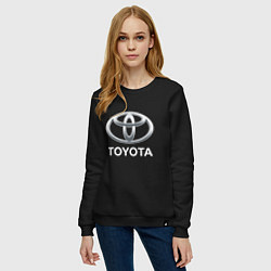 Свитшот хлопковый женский TOYOTA 3D Logo, цвет: черный — фото 2