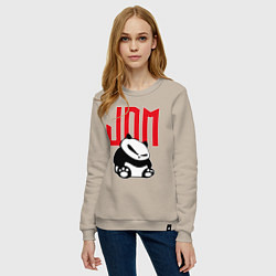 Свитшот хлопковый женский JDM Panda Japan Симпатяга, цвет: миндальный — фото 2