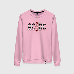 Свитшот хлопковый женский AC DC metallic fire, цвет: светло-розовый