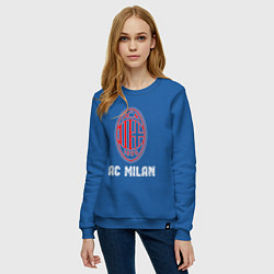 Свитшот хлопковый женский МИЛАН AC Milan, цвет: синий — фото 2