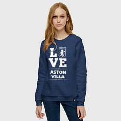 Свитшот хлопковый женский Aston Villa Love Classic, цвет: тёмно-синий — фото 2